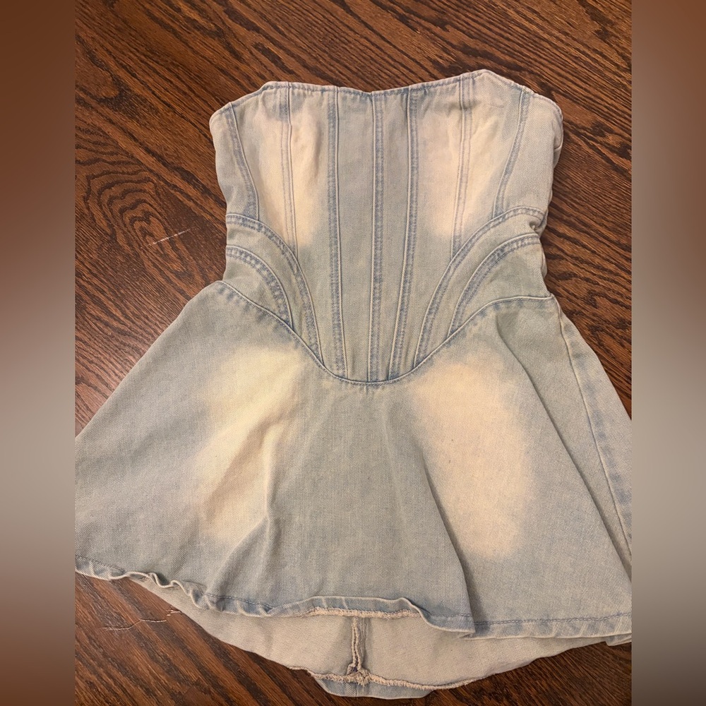 PrettyLittleThing size US 6 Jean strapless dress - worn once!